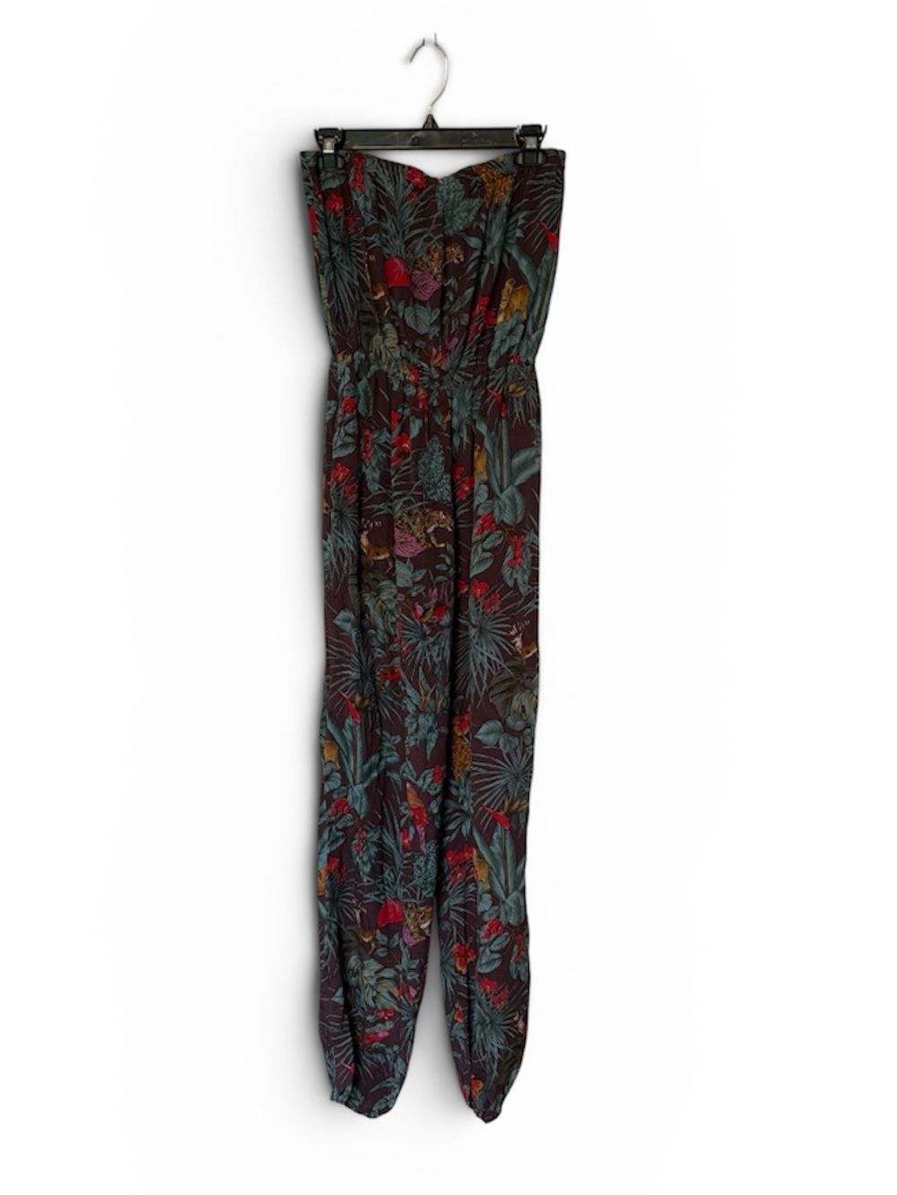 Vintage Carole Little for Saint Tropez West Jungle Print Silk Romper Small